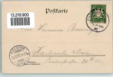 86150 W8900 Augsburg , Bay Lithographie 1897 Rathaus Goldener Saal Blick von St. Ulrich