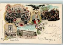 W1000 Berlin Mitte Kaiserproklamation Palais Adel Kaiser Wilhelm I 1897 Lithographie
