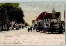 39638 O3570 Gardelegen 1903 Gebrauchsspuren Stendaler Straße , Kriegerdenkmal , Schlachterei AK