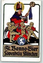 W8000 München St. Benno Bier Brauerei Löwenbräu AK Werbung Bier Künstlerkarte