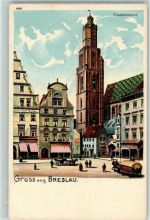 Breslau Wroclaw Lithographie Elisabethkirche