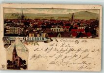 35390 W6300 Gießen , Lahn 1897 Lithographie Gruss aus Kirche Johannes AK