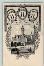 O7000 Leipzig 11.11.1911 und Stempel Rathaus AK Datumskarte