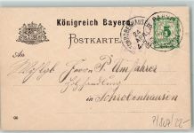K.B. Bahnpost 24.4.1900 Kind.-EichstB I Bahnpoststempel