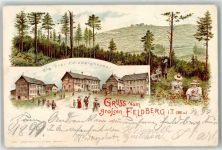 61389 W6384 Feldberg , Taunus 1899 Lithographie Drei Feldberghäuser