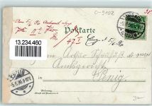 09212 O9102 Limbach-Oberfrohna 1896 Gebrauchsspuren Gruss aus Lithographie Gartenstraße, Bürgerschule AK