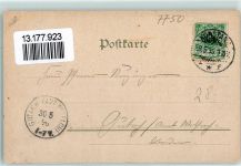 78462 W7750 Insel Mainau 1896 Lithographie Landungsplatz Schloßhof Dampfschiff Kaiser Wilhelm