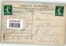 Paris Ein militärisches Luftschiff vor dem Eifelturm Maschinenstempel Zeppelin