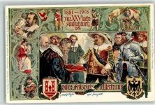 W8803 Rothenburg ob der Tauber 25jährige Aufführung Historisches Festspiel Meistertrunk Privatganzsache 1905 Lithographie