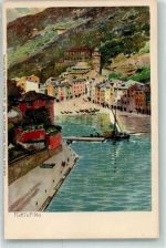 Portofino Künstlerkarte Nr. 2769 ohne Signatur AK Zieher Ottmar 1899 Lithographie / Künstlerkarte