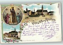 84503 W8262 Altötting 1908 Lithographie Gnadenbild Ortsansichten Klsoter