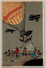 Ballonstoff Humor AK Continental 1916 Gebrauchsspuren
