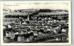84539 W8261 Ampfing - Bahnhof Pfarrkirche St. Magareta Zeichnung