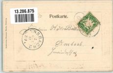 91052 W8520 Erlangen 1902 Prägedruck Hauptstraße Wappen