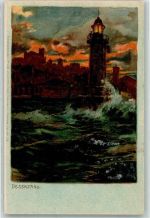 Desenzano del Garda Künstlerkarte Nr. 1366 Leuchtturm AK Zieher Ottmar Lithographie