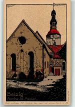 14806 O1820 Belzig Künstlersteindruck Kirche St. Marien