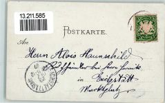 86150 W8900 Augsburg , Bay 1897 Gebrauchsspuren Gruss aus - Lithographie - Hotel Bayr. Hof, Perlachturm