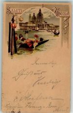 30100 Venezia 1895 Lithographie Gondeln Vorläufer