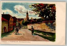 W8360 Deggendorf Nr. 1656 Straße im Ort Zieher Ottmar 1899 Künstlerkarte