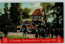 W2000 Hamburg Bundesschießen 1909 Victoria Bar AK Schützenfest