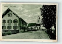87746 W8941 Erkheim Foto AK Dorfstraße Kath. Kirche