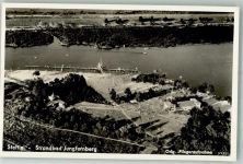 Stettin Szczecin 1939 Foto AK Fliegeraufnahme Strähle Schwimmbad Jungfernberg