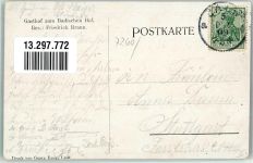 75365 W7260 Calw 1909 - Gasthaus z. Badischen Hof Ort lt. Stempel