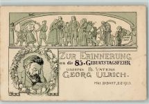91477 W8536 Markt Bibart 1913 Lithographie Erinnerung an die 85. Geburtstag unseres Vaters Georg Ulrich