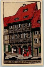 O3700 Wernigerode Altes Haus Verlag Fr. Gottsched Künstlersteindruck