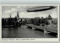 W7750 Konstanz LZ 127 über der Horst Wessel Brücke AK Zeppelin 1938