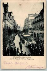 86150 W8900 Augsburg , Bay 1906 Gebrauchsspuren Afra-Jubiläumsprozession 1904 Reißnagelloch
