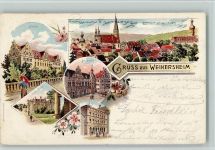 97990 W6992 Weikersheim Lithographie Gruss aus - Schloss AK