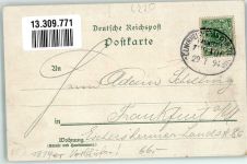 65385 W6220 Niederwald , Jagdschloß 1894 Lithographie Vorläufer Druck 1890-1895 Bahnpost Köln- Frankfurt Niederwalddenkmal Jagdschloss Burg Ehrenfels
