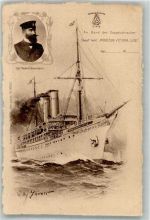 Dampf Yacht Prinzessin Victoria + Kapitän Sauermann Hamburg Amerika Linie Stöwer, W.