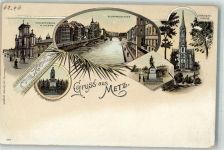 57000 Metz Lithographie Vincent- Kirche Garnisions- Kirche Denkmal