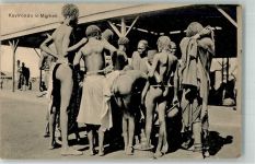 Mombasa 1909 Foto AK Marktszene Tracht Ort handschriftlich
