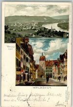 79761 W7890 Waldshut 1898 Lithographie Hauptstrasse Unteres Tor