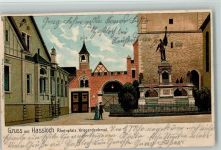 67454 W6733 Haßloch , Pfalz 1905 Lithographie Gruss aus - Kriegerdenkmal
