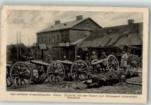 Kowno Kaunas 1916 Gebrauchsspuren Feldpost WK I 115.Inf. Div. eroberte Geschütze