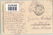 Kowno Kaunas 1916 Gebrauchsspuren Feldpost WK I 115.Inf. Div. eroberte Geschütze