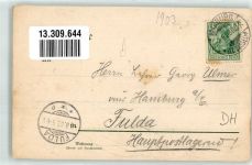 Treudeutscher Gruß Fahnenträger Schwarz-Weiß-Rot 1903 Prägedruck