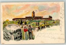 38879 O3706 Schierke am Brocken 1903 Lithographie Felseinschnitt im Drängertal Eisenbahn Brocken