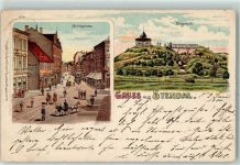 39576 O3500 Stendal 1900 Lithographie Breitestraße Bürgerpark