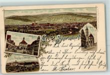 73614 W7060 Schorndorf , Württ 1899 Lithographie Marktplatz Kirche
