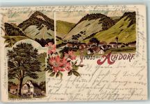 78176 W7712 Achdorf 1902 Lithographie Scheffel-Linde und Gasthaus Blumberg Buchberg