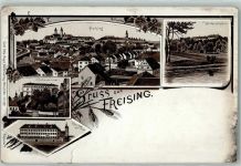 85354 W8050 Freising , Oberbay Gebrauchsspuren Weihenstephan Knabenseminar Klerikal-Seminar Lithographie