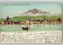 Luzern Lucerne Verlag Künzli 5023 - AK Berggesicht 1898 Lithographie / Künstlerkarte