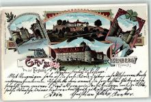 96317 W8640 Kronach , Oberfr 1899 Lithographie Gruss Festung Inneres Festungstor Rosenberg Kanone Blumen Geschützgraben