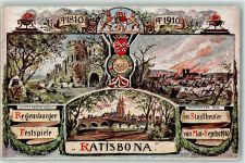 93047 W8400 Regensburg 1910 Künstlerkarte Festspiele + Sonderstempel