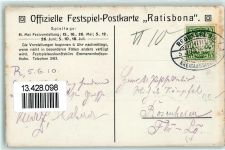 93047 W8400 Regensburg 1910 Künstlerkarte Festspiele + Sonderstempel